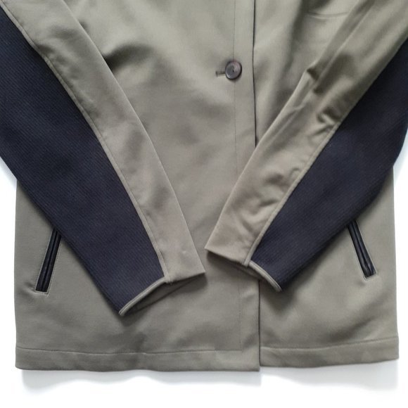 LOGO by Lori Goldstein Jacket with Faux Leather Shoulder Detail Green Size XL - Picture 9 of 12